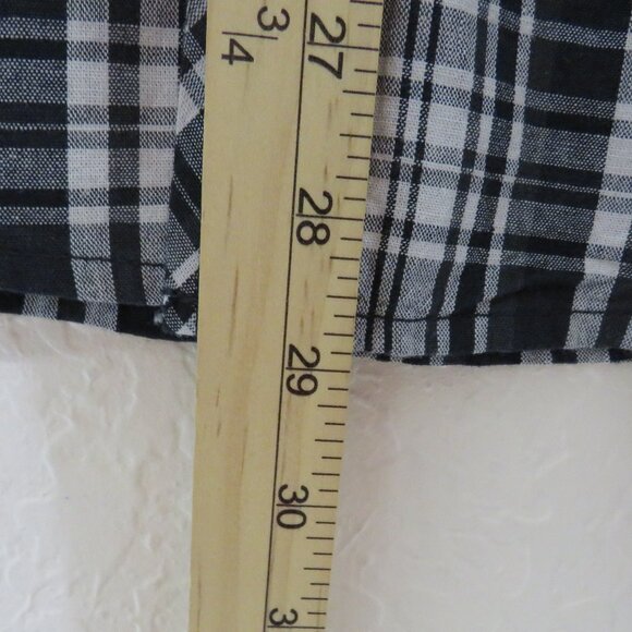 Sun + Stone* Men's Long Sleeve Snap Down Curved Hem Plaid Dress Shirt~ Medium - Picture 8 of 10